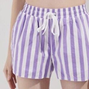 Urban Outfitters Purple and White Striped Women Shorts